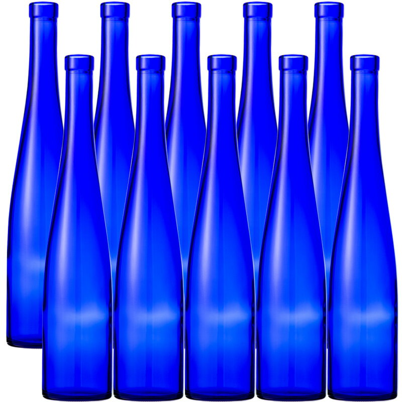 10本セット ブルーボトル 375モーゼルCBT 375ml-10本セットガラス瓶 ワイン瓶 酒瓶 果実酒びん blue glass bottle