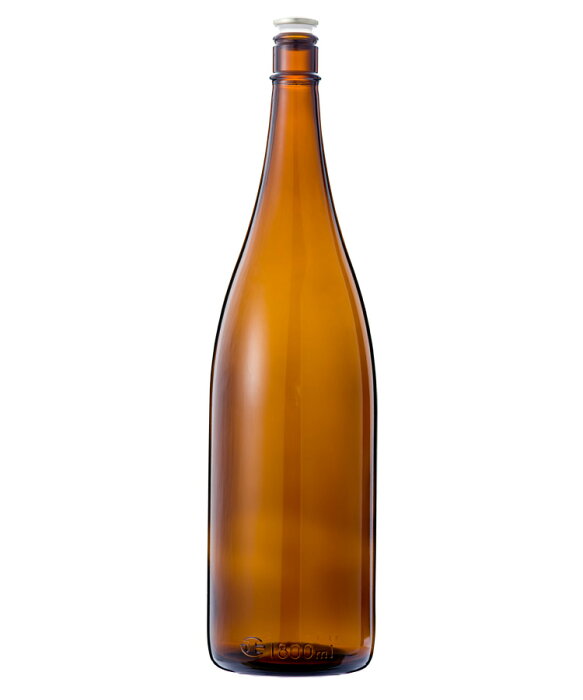 ガラス瓶 酒瓶 清酒1800-A 一升瓶 茶色 1800ml sake bottle