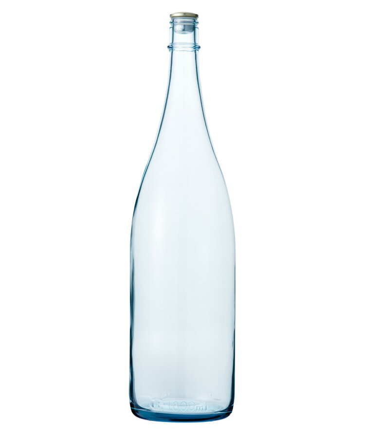 ガラス瓶 酒瓶 清酒1800-LB（一升瓶）Lブルー 1800ml sake bottle