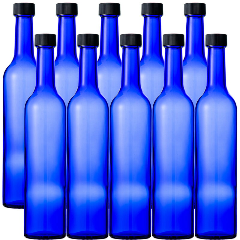 ブルーボトル 500ml（スリムワイン500 CBT）-10本セット-ガラス瓶 酒瓶 ワイン瓶 wine bottle