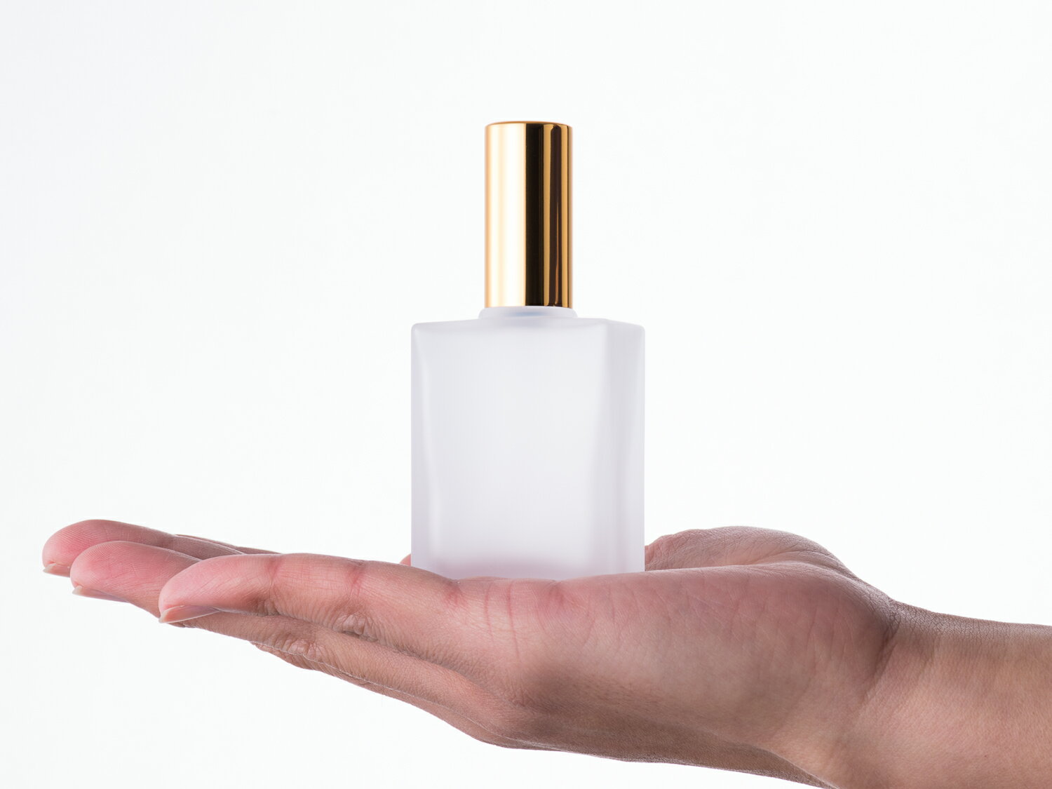香水瓶 ガラス容器 アトマイザー 化粧品 30ml 平角瓶 スプレー【フロスト 金・銀】