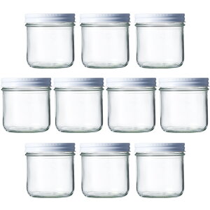 ガラス保存容器 食料瓶 H-400 336ml（白86s） -10本セット- jar 