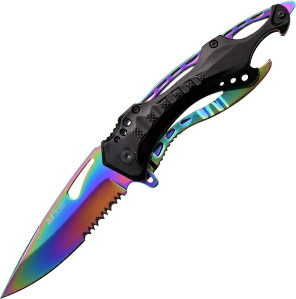 【1本のみ メール便 270円 対応商品】MASTER CUTLERY マスター カトラリーM Tech　エムテックMT-705RBLinerlock Rainbow ライナーロックレインボー【41】