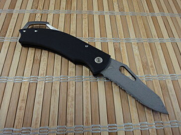 ◆難有り品◆カラビナナイフG10ハンドル フォールディングナイフハーフセレーション 半波MADE IN SEKI JAPAN【10013996】【1A】