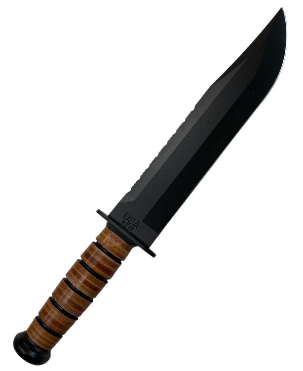 KA-BAR ケーバー2217 Big Brother FightingビッグブラザーファイティングUtilityユーティリティ1095カーボン鋼レザーハンドルシースナイフ皮シース付【49】