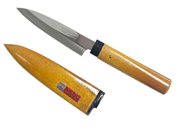 【3本までメール便 270円 対応商品】SUNCRAFT サンクラフト 428 木鞘付フルーツナイフ 剣型フルーツナイフFK剣型日本製【1N-3-10018647】