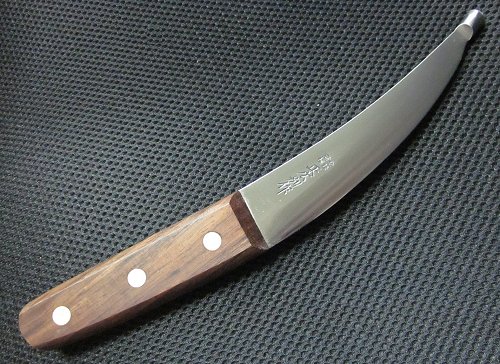 正広別作　25034腸裂　頭取型包丁　小腸サキ　頭取型ウッドハンドル