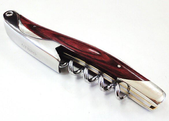 ATHRO　アスロソムリエナイフDW　ダイモンドウッド　赤合板ワインオープナー