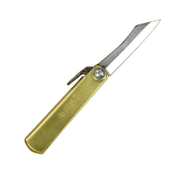 【5本までメール便 270円 対応商品】肥後守 豆 54mm和式ナイフ定駒 永尾駒製作所割込SK鋼 真鍮ハンドル