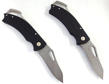 ◆難有り品◆カラビナナイフG10ハンドル フォールディングナイフストレート ハーフセレーションMADE IN SEKI JAPAN【10016446】【1A】