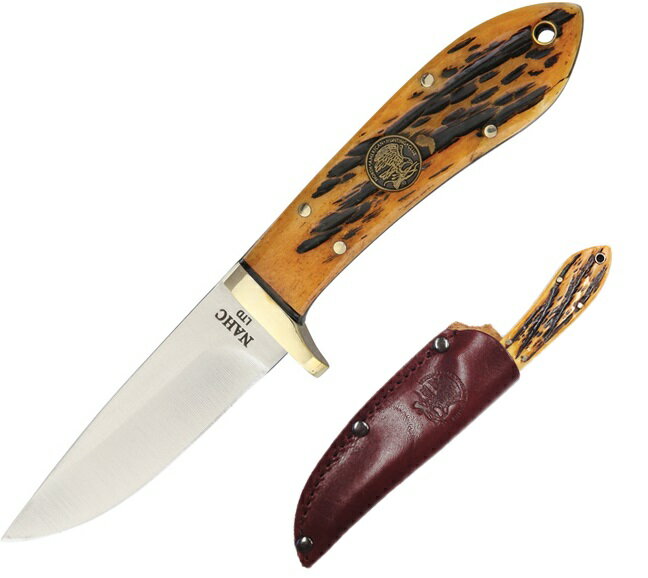 ◆難有り品◆MASTER CUTLERY マスター カトラリーH1732Hunter's Knife ハンターナイフFixed Bladeボーンハンドル革シース付【41-10017345】