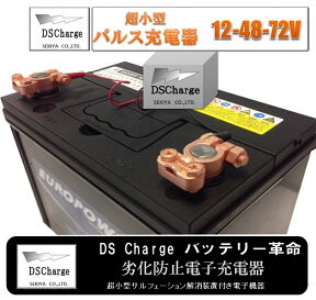 白×2【乗用車は白、業務用は黒】電動カートバッテリー 自動再生 超小型パルス DS Charger 2個セット バッテリー交換不要 バッテリーにつけるだけで 寿命が2倍3倍！ DSチャージャー 宮崎県ものづくり大賞受賞