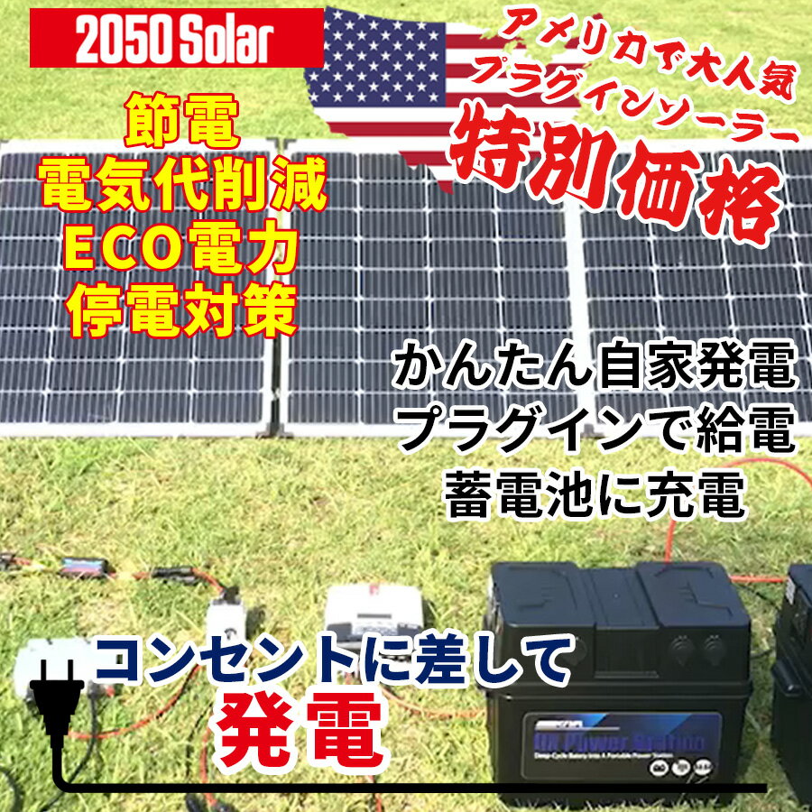 限定特価 コンセントに差して発電 アメリカで人気の プラグインソーラー 2050ソーラーパネル 220w×2枚 折りたたみ 23.4V マイクロインバーター ポータブル電源(1個) 1200wh セット 高発電効率 低照度に強い 高耐久 専用ケース付 1年保証 持ち運び便利 折り畳み 家庭用 業務