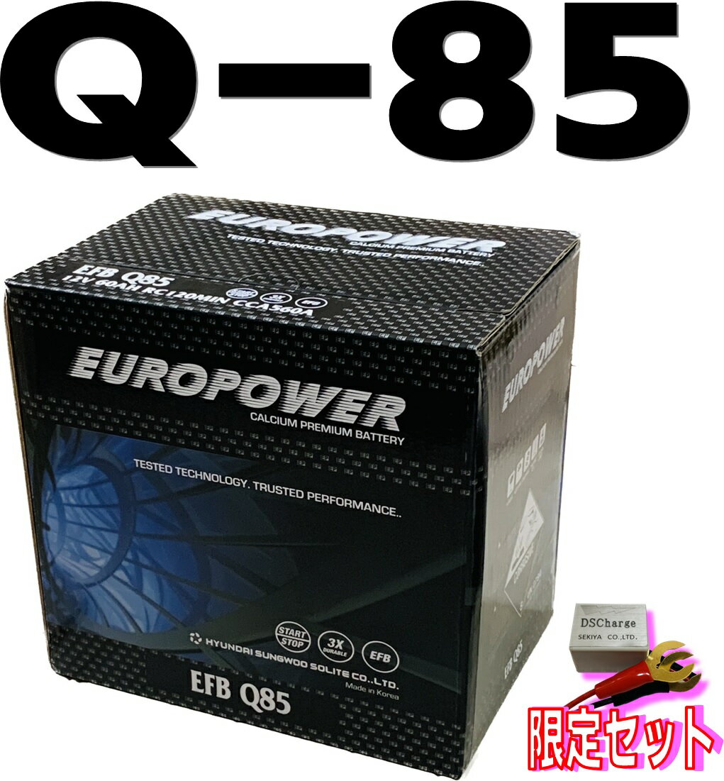 劣化防止パルス付 寿命2倍バッテリー 95D23L Q-85 アイドリングストップ車 環境に優しい EUROPOWER 【 95D23L 】【寒冷地対応】