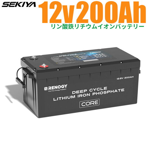 リン酸鉄リチウム電池 12V 200AH Core 5000回寿命 安全 BMS保護 軽量 コンパクト サポート無料 SEKIYA リン酸鉄リチウム電池 12V 200AH Core 5000回寿命 安全 BMS保護 軽量 コンパクト サポート無料 SEKIYA