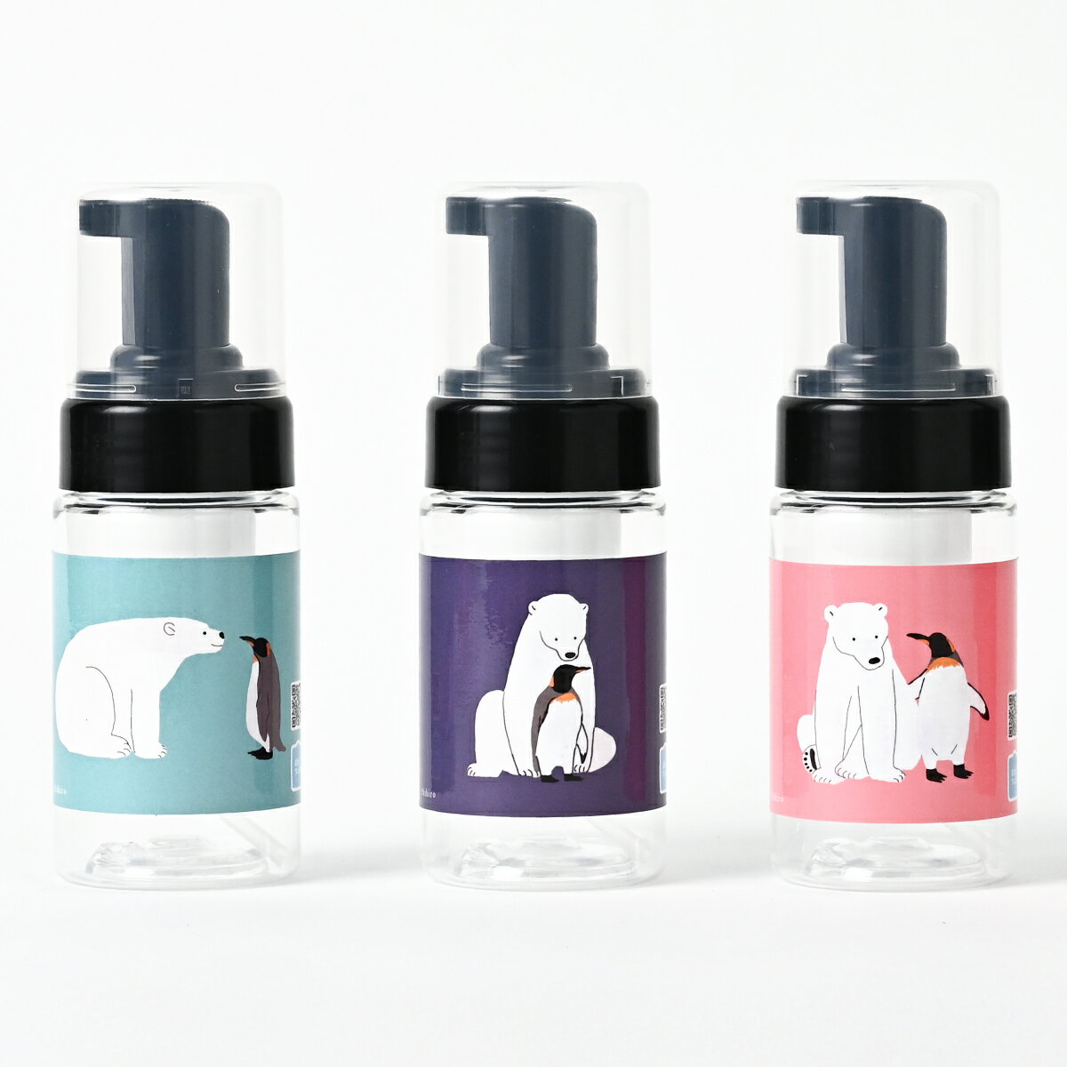 【おトクな3種セット】石けんワークス 詰め替え用 泡ボトル 100mL サイズ（ 透明 ）/ 持ち運び用 キャ..