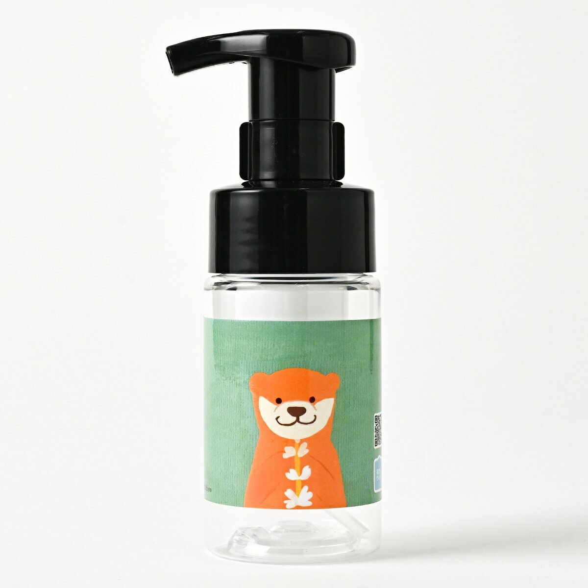 石けんワークス 詰め替え用 泡ボトル 100mL ミニタイプ (P)（ 透明 ）/「カワウソさんと白いルピナス（..