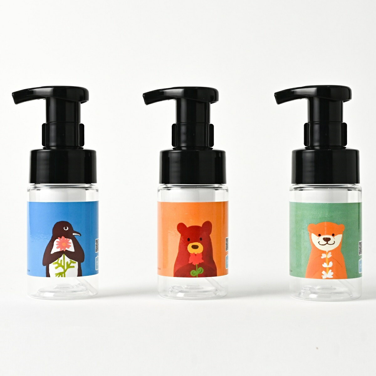 【おトクな3種セット】石けんワークス 詰め替え用 泡ボトル 100mL ミニタイプ (P)（ 透明 ）×3種/ ペン..