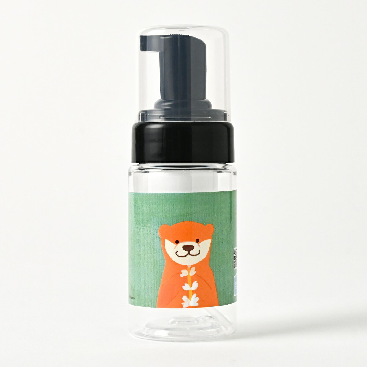 石けんワークス 詰め替え用 泡ボトル 100mL サイズ( 透明 )/ 持ち運び用 キャップ付き /カワウソさんと..