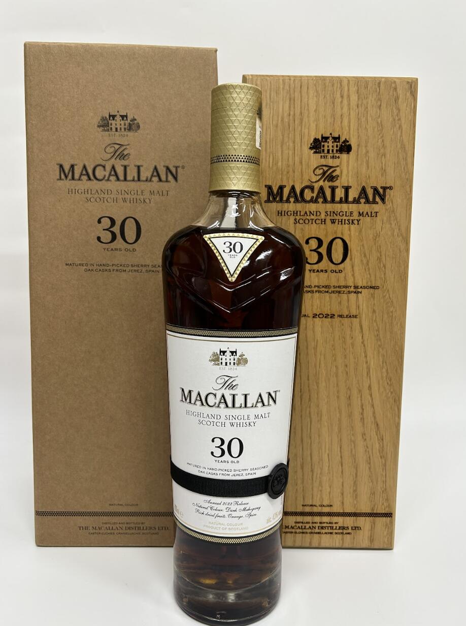 マッカラン 30 年 シェリーオーク ザ・マッカラン The Macallan 30 year old Sherry Oak 2022 箱付 スコッチ ウイスキー 43% 700ml