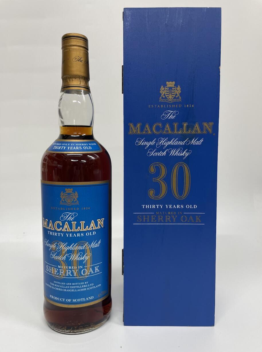 マッカラン 30年 旧ボトル ザ・マッカラン 箱付き The Macallan 30 year old シェリーカスク 43% 700ml スコッチ ウイスキー　Blue label 旧