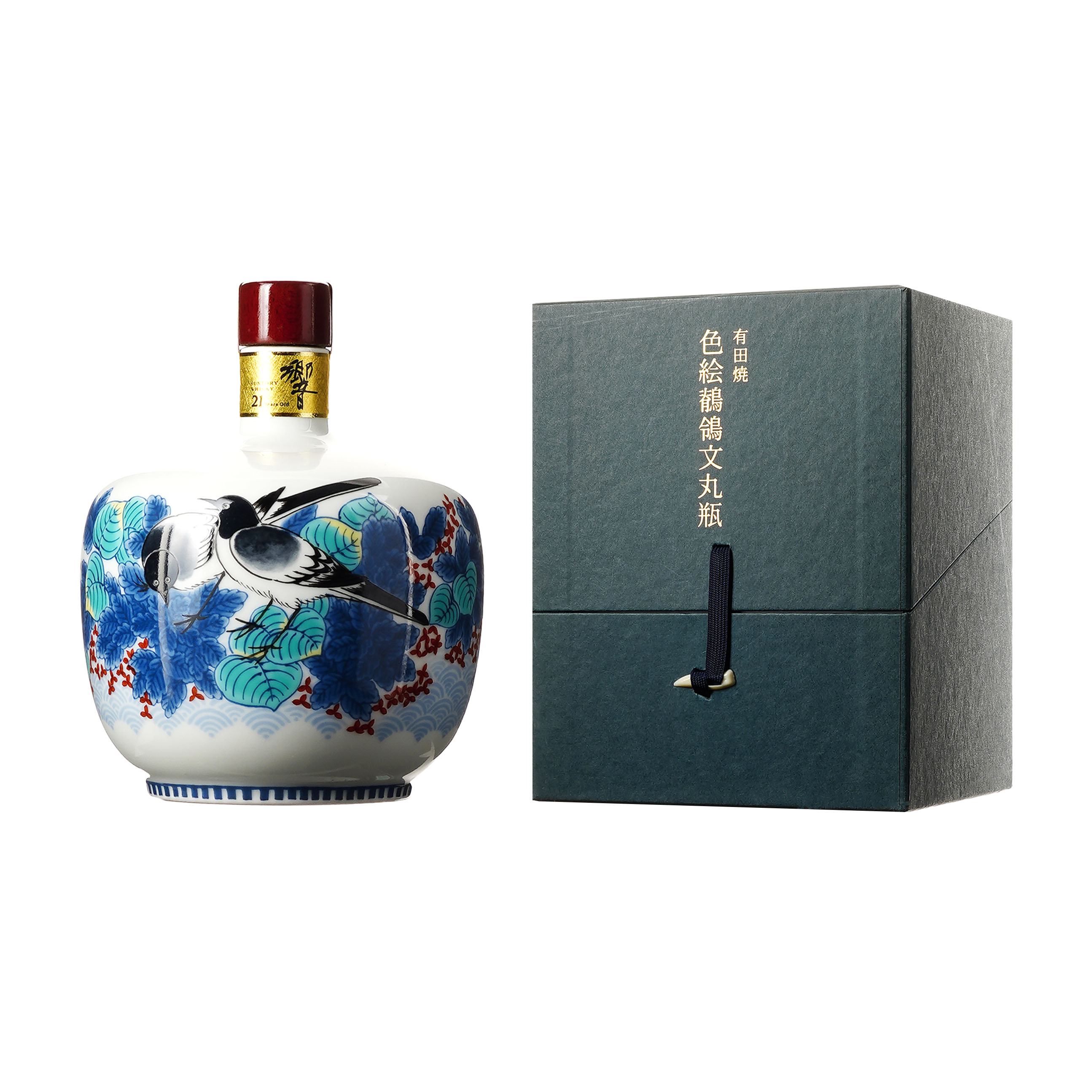 【東京都内限定発送】Suntory サントリー 響 21 年 有田焼 色絵鶺鴒文丸瓶 43% 600ml