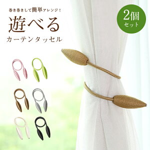 【楽天ランキング入賞】 カーテンタッセル おしゃれ ワイヤータイプ 【2個セット×全6色】 北欧風 モダン カーテン留め具 カーテンホルダー 上品 高級感