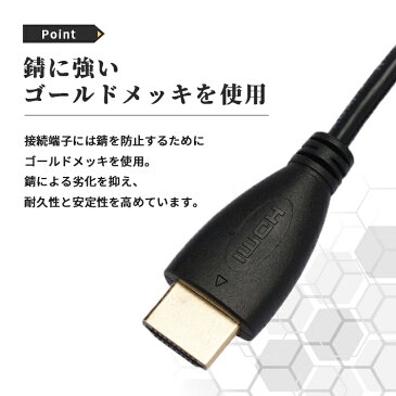 HDMI ケーブル 2m 高品質 4K ／ 30Hz 3D対応 (1.4規格) 高画質 音声 2メートル テレビ ゲーム機 DVD ブルーレイ HDプレーヤー 接続