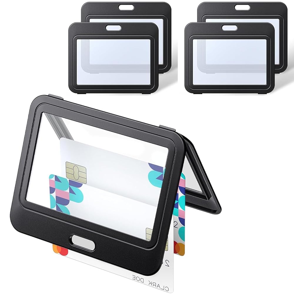 5枚セット ネームホルダー IDカードホルダー 縦型 横型 社員証 名札 カードケース オフィス 学校 イベ..