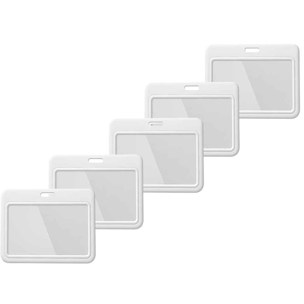 5枚セット ネームホルダー IDカードホルダー 縦型 横型 社員証 名札 カードケース オフィス 学校 イベ..