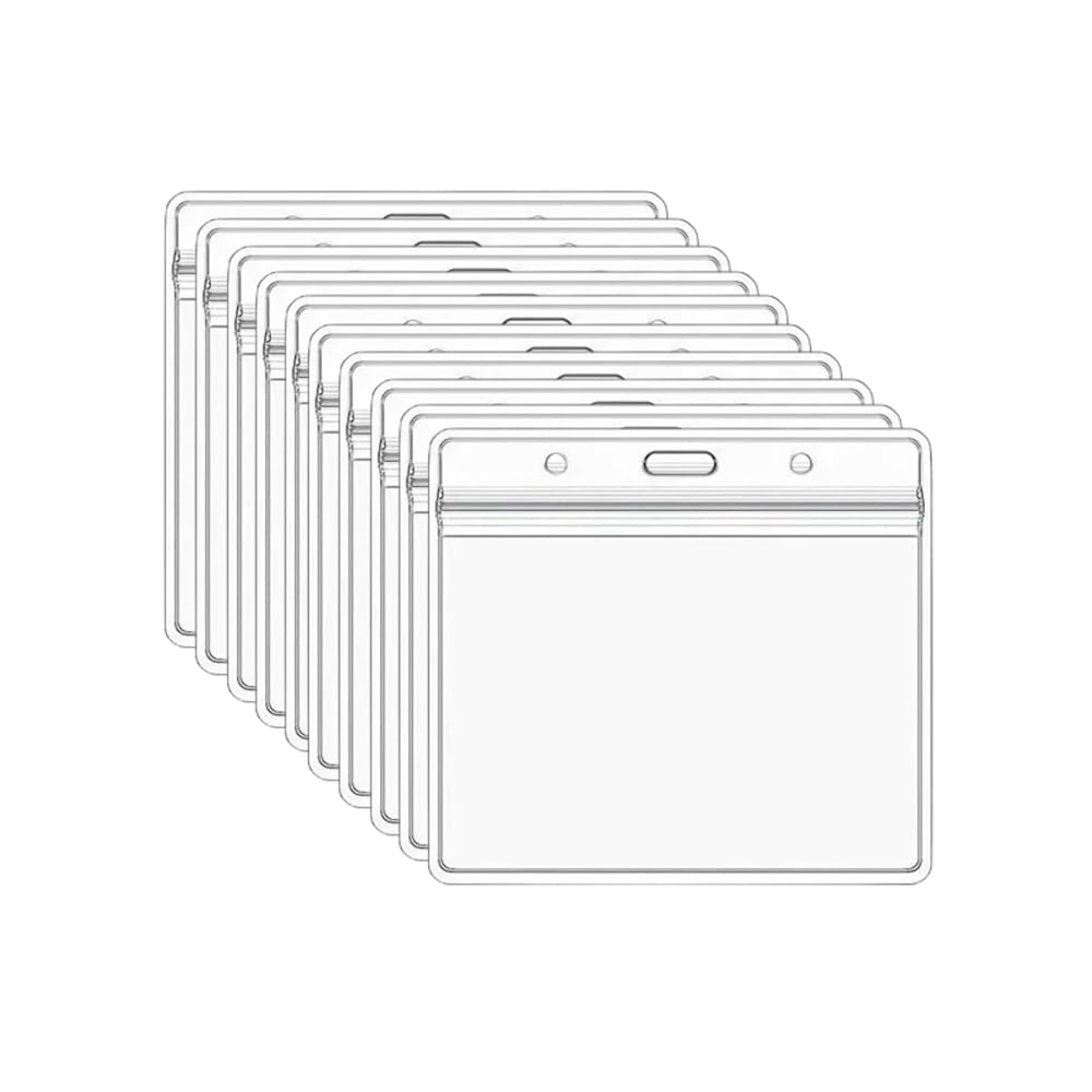 10枚セット ネームホルダー IDカードホルダー 縦型 横型 社員証 名札 カードケース オフィス 学校 イベ..