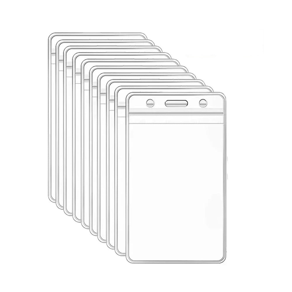 10枚セット ネームホルダー IDカードホルダー 縦型 横型 社員証 名札 カードケース オフィス 学校 イベ..