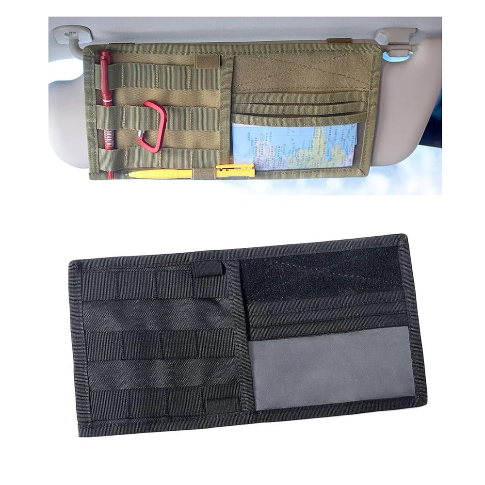 SELECOCO ミリタリーデザイン サンバイザーオーガナイザー フロントバイザーストレージ タクティカル ..