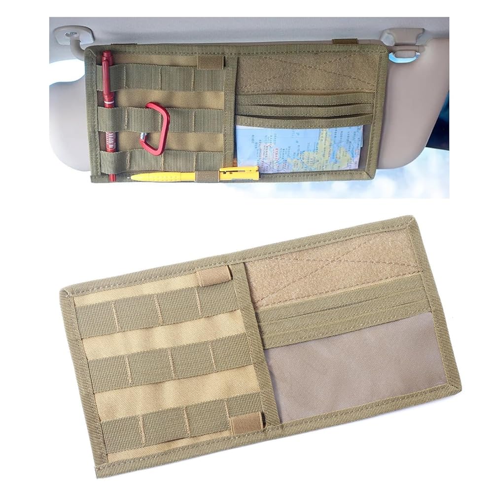 SELECOCO ミリタリーデザイン サンバイザーオーガナイザー フロントバイザーストレージ タクティカル ..