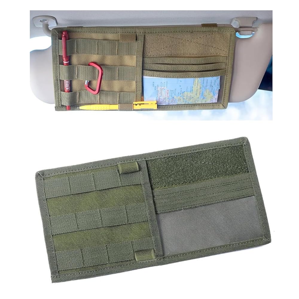 SELECOCO ミリタリーデザイン サンバイザーオーガナイザー フロントバイザーストレージ タクティカル ..