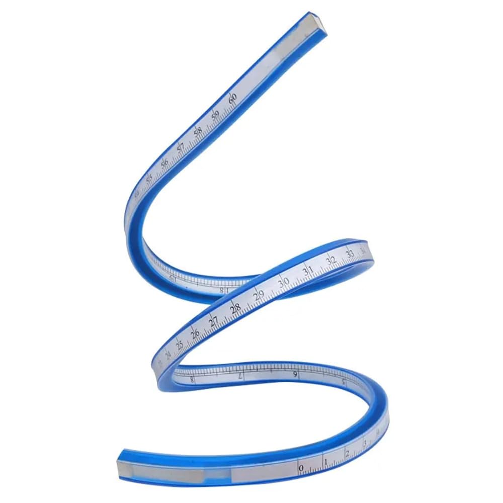 【曲げられる定規】自在曲線定規 目盛り付き（cm/インチ） 製図・クラフト・パターン作成・DIYに対応 (..