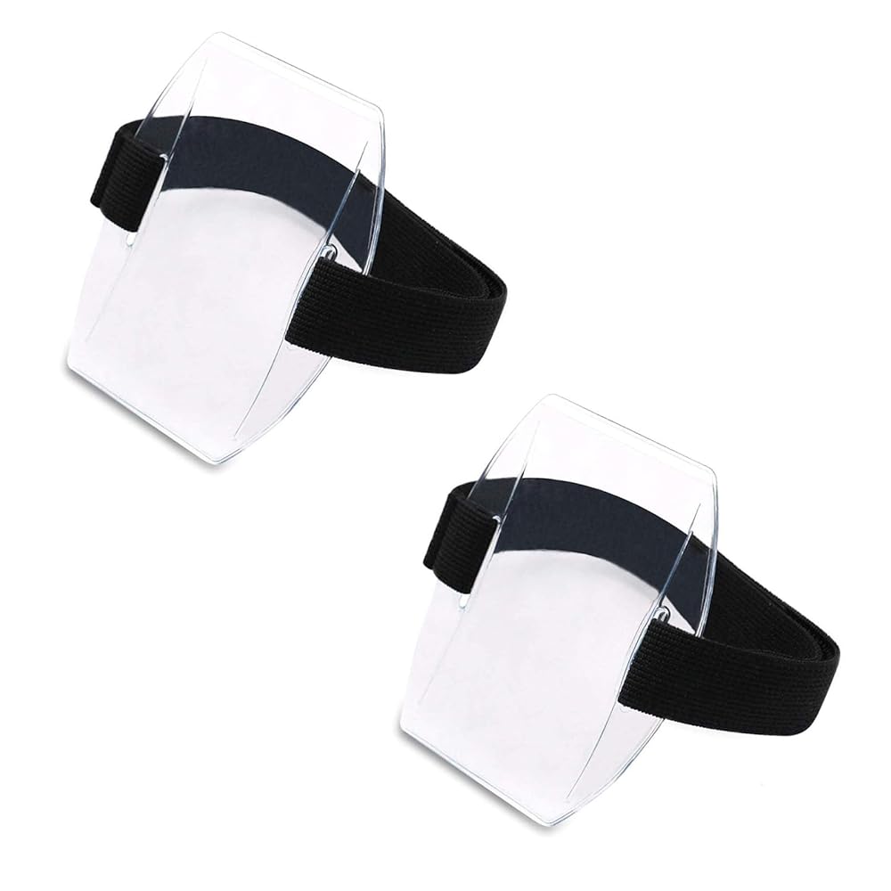 2個セット アームバンド IDカードホルダー 調整可能 名札ホルダー スポーツ 作業用 通勤 ランニング マ..