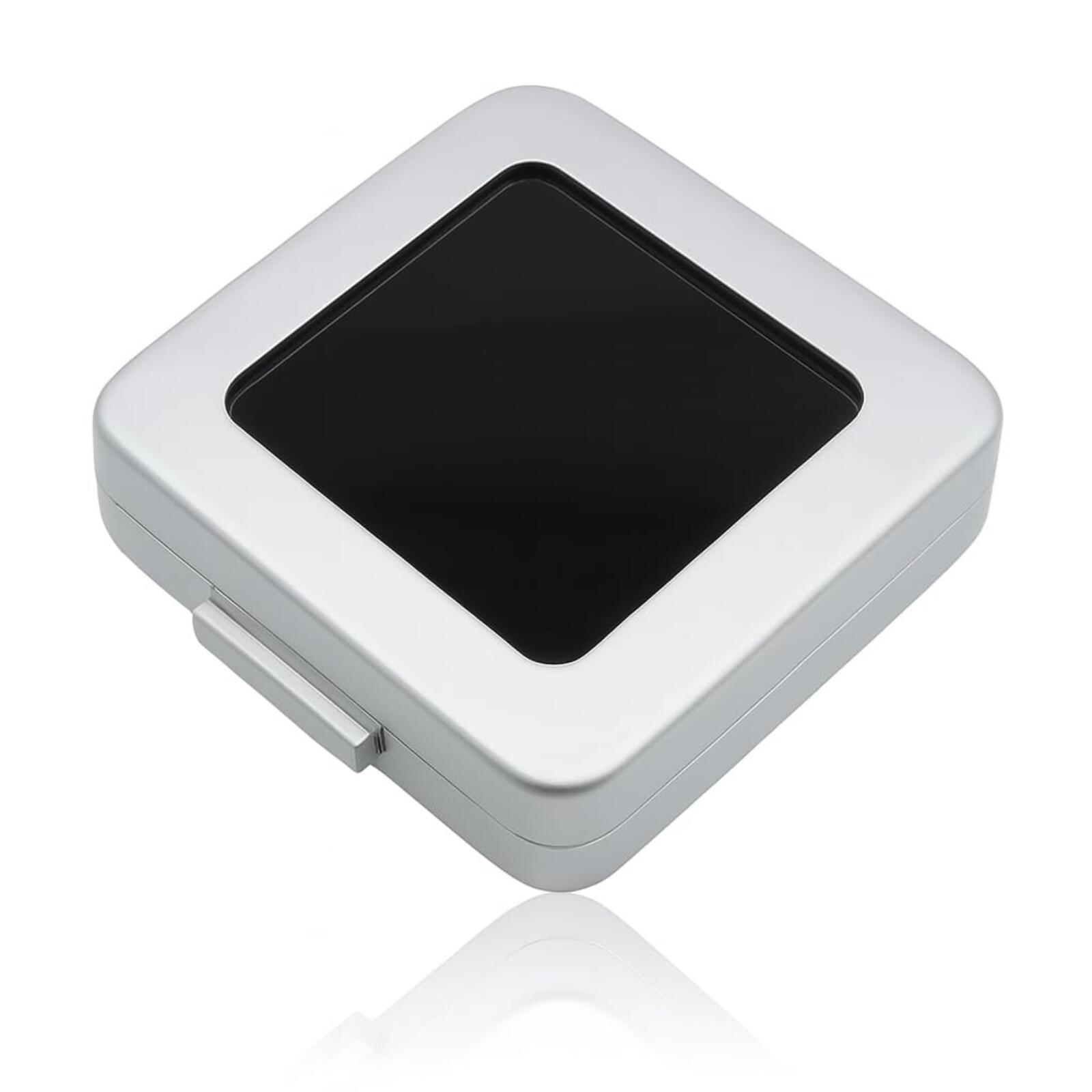 メタルルースケース 窓付き クッション入り 宝石箱 コインケース 角形 5.5cm 裸石 ジュエリー 標本 保管 展示用 収納ボックス