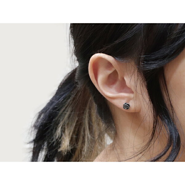 バーベル つけっぱなし ステンレス サージカルステンレス 医療用ステンレス 316L 金属アレルギー アレルギーフリー ボディピアス 16G バラ ローズ 薔薇 シルバーライク シルバー 片耳用