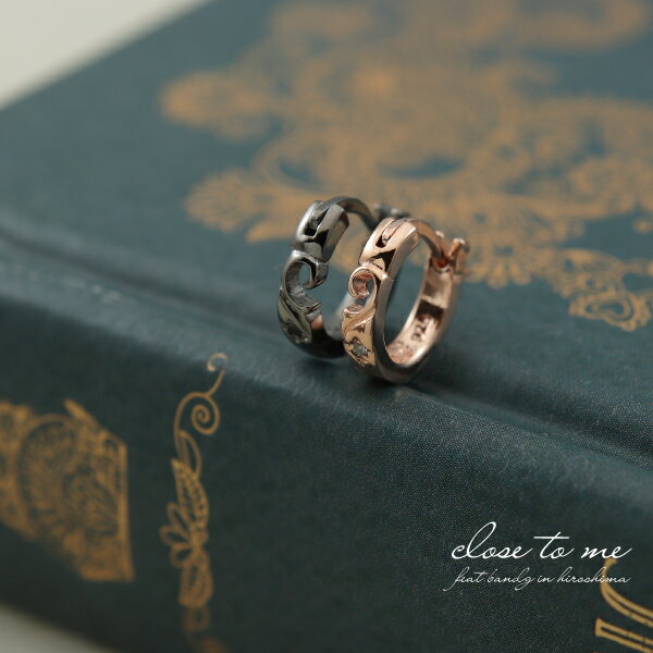 ペアピアス ピアス フープ ワンタッチ キャッチレス リング 中折れ ハート ダイヤモンド ダイアモンド 刻印 名入れ テディベア ペア用 贈り物 ギフト レディース 上品 きれいめ こなれ オケージョン