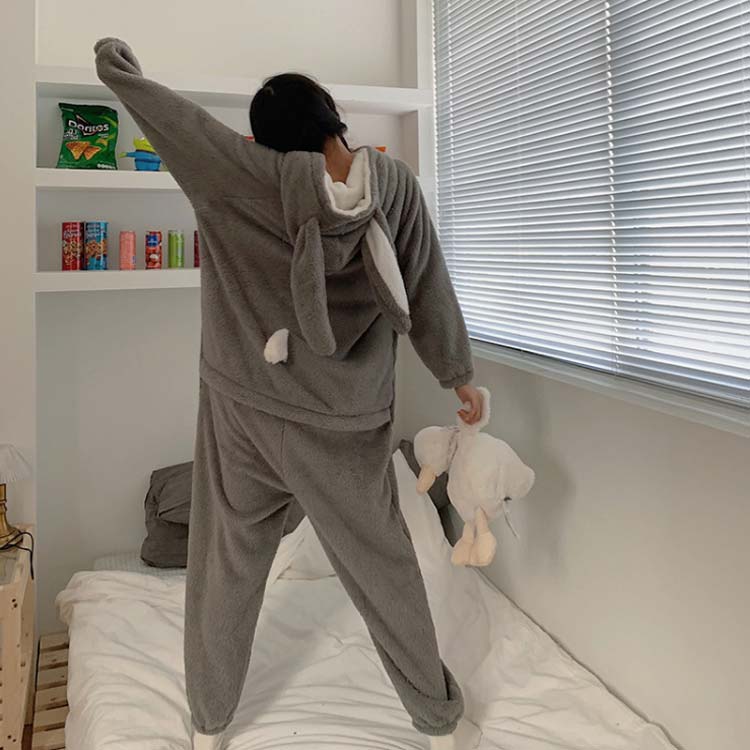 【新発売限定記念価格！】ルームウェア レディース うさぎ 長袖 もこもこ 冬用 長袖 着ぐるみ 寝巻き 着る毛布 パジャマ お揃い フード付き 防寒 暖かい　フリース パーカー アニマル 部屋着 女子会 修学旅行 動物 大人用 パジャマ 秋 可愛い