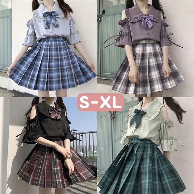 【3969円→実質3453円 8%COUPON+P5倍!11/15 23:59まで】セーラー服 学生服 衣装 ハロウィン コスプレ 女子高生 コスチューム 高校生 学生 JK 制服 チェック柄 上下セット コスプレ衣装 シャツ+スカート+リボン 可愛い 衣装 可愛い 学園祭 文化祭 卒業式 入学式 大人