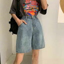 【最大P47倍~7/11まで】デニム レディース デニムショートパンツ ジーンズ ゆったり 夏 5分丈Gパン ワイドパンツ 五分丈 デニムパンツ ハーフパンツ ショートパンツ