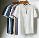 【最大P47倍~7/11まで】Tシャツ メンズ vネック Tシャツ メンズ おしゃれ 半袖 春夏 カジュアル Tシャツ ハンサム 新作 6色 送料無料 無地 Tシャツ 大きいサイズ