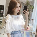 【限定価格→2,641円 7/29まで】おしゃれトップス オフィス 春夏 ブラウス シャツ シースルー 着痩せ ブラウス 白 ブラウス 大きいサイズ 半袖ブラウス シフォン 肩出しブラウス