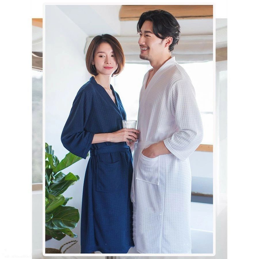 バスローブ ルームウェア メンズ レディース 男女兼用 パジャマ 部屋着 ペア カップル 大きいサイズ 寝巻き お風呂上がり 単品一点 春夏秋 ロング丈 ガウン