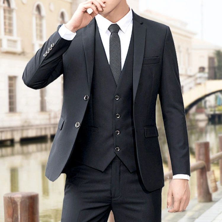 【P2倍！9790円→実質9594円 11/11まで】選べる2タイプ！メンズスーツ スーツ 3点セット ズボン 2つボタン スリーピーススーツ スリムスーツ 春夏 秋冬 男性 ビジネス フォーマル 結婚式 面接 オシャレ 大きいサイズ ブラック ネイビー グレー