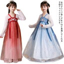 チャイナ風 漢服 ワンピース キラキラ 天女 子供服 古風 チュール キッズ かわいい コスプレ ハロウィン コスチューム 文化祭 発表会 チャイナドレス 女の子 チャイナ服