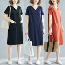 【限定価格→1,710円 7/29まで】ワンピース ワンピース 半袖ひざ丈ロングtシャツカットソーチュニックワンピースコットン