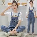 【最大P21倍~157時間限定】サロペット レディース デニム ワイトパンツ オシャレ 着痩せ オーバーオール ロングパンツ ボトムス カジュアル